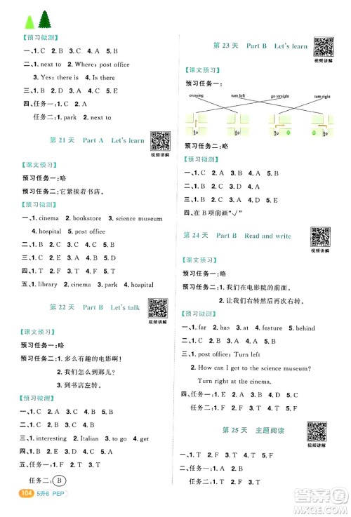 江苏教育出版社2024年春阳光同学暑假衔接5升6年级英语全一册人教PEP版答案 江苏教育出版社2024年春阳光同学暑假衔接5升6年级英语全一册人教PEP版答案