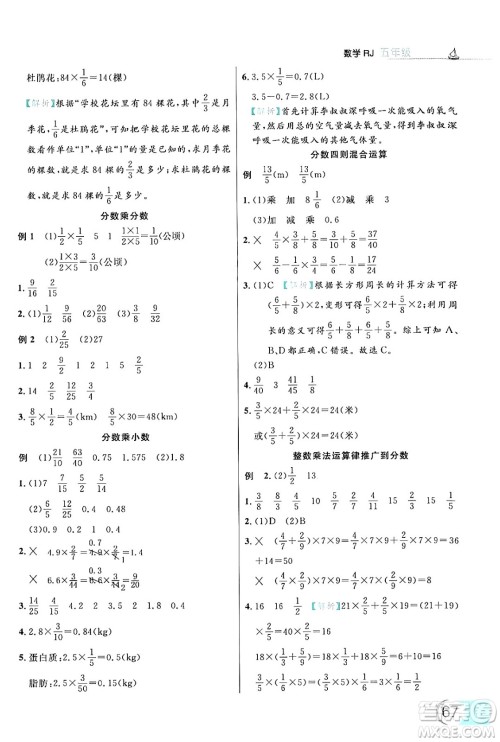 延边大学出版社2024年品至教育假期复习计划暑假五年级数学人教版答案