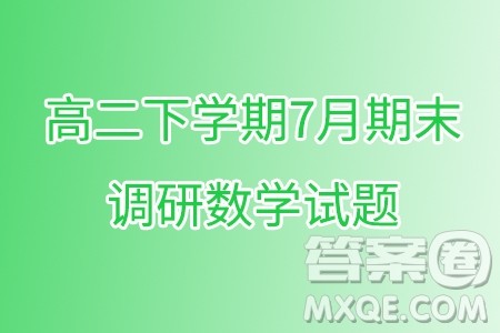 广东深圳市2024年高二下学期7月期末调研数学试题答案