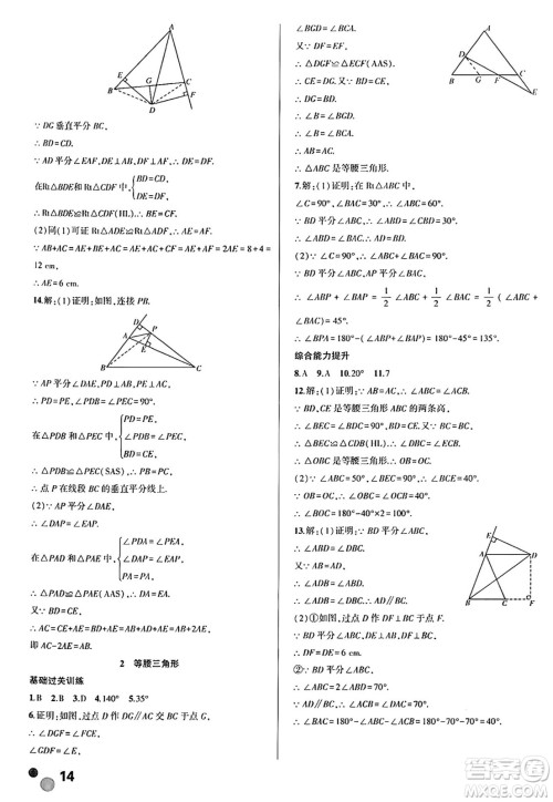 安徽大学出版社2024年春假期总动员暑假必刷题八年级数学人教版答案