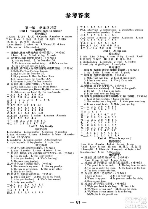 广东经济出版社2024年春鸿鹄志期末冲刺王暑假作业三年级英语人教版答案