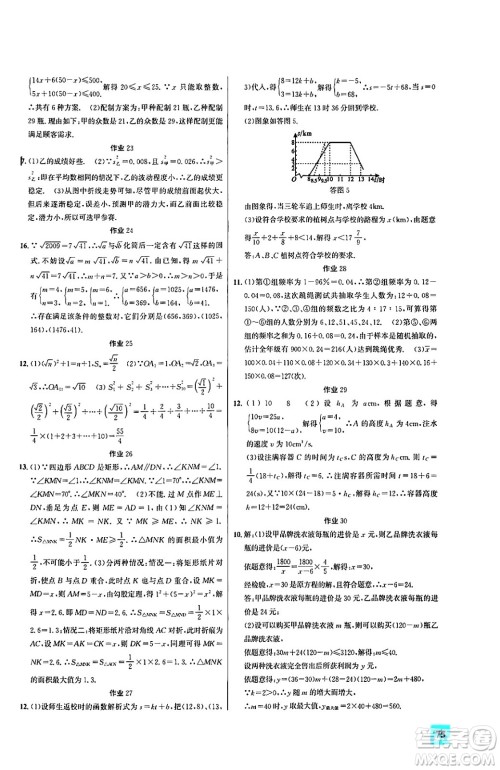 花山文化出版社2024年智趣夏令营玩转数学八年级数学通用版答案