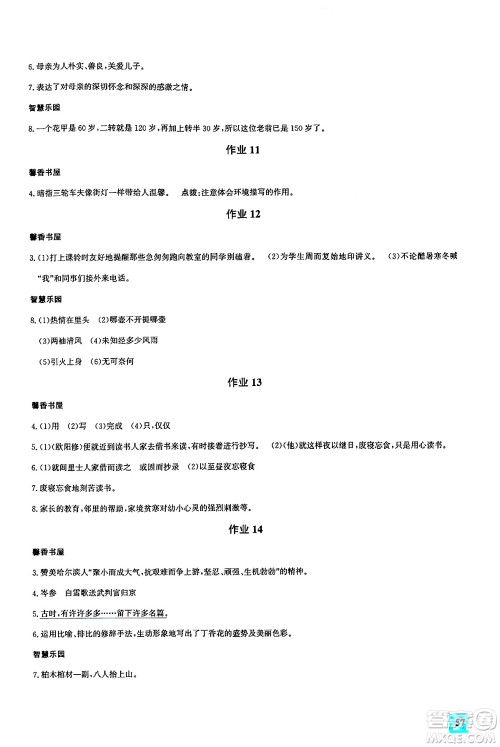 花山文化出版社2024年智趣夏令营基础与阅读七年级语文通用版答案