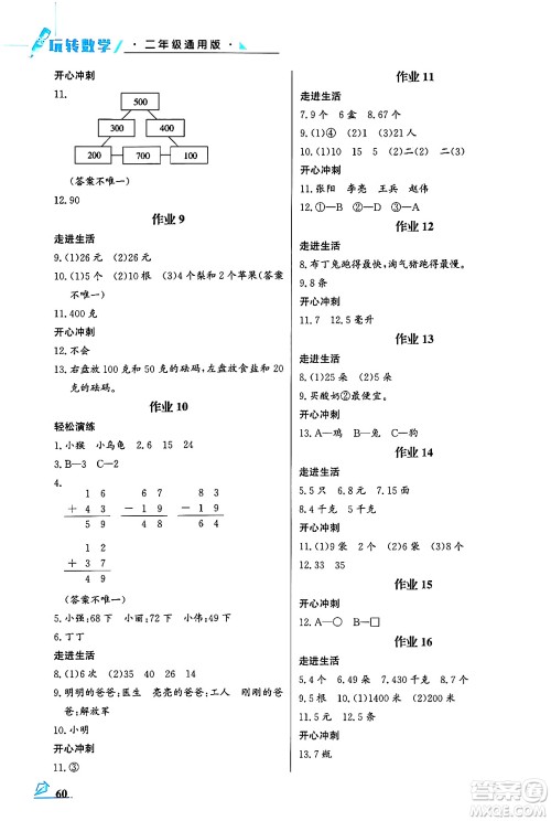 花山文化出版社2024年智趣夏令营玩转数学二年级数学通用版答案