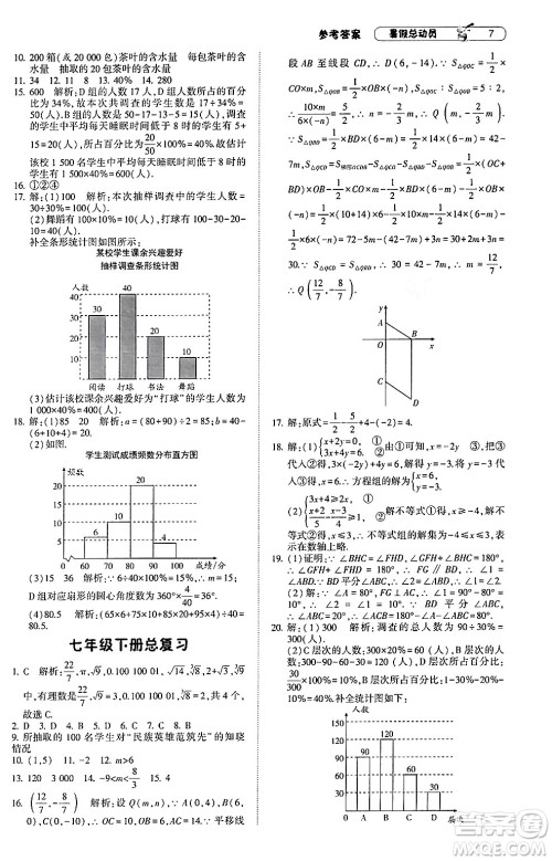 宁夏人民教育出版社2024年经纶学典暑假总动员七年级数学人教版答案