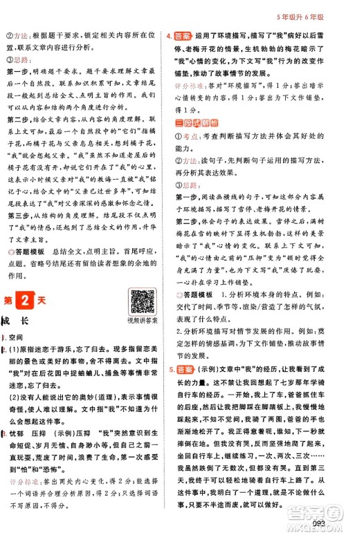 湖南教育出版社2024年一本暑假阅读小学语文五升六年级语文人教版重庆专版答案 湖南教育出版社2024年一本暑假阅读小学语文五升六年级语文人教版重庆专版答案