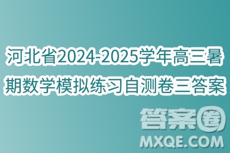 河北省2024-2025学年高三暑期数学模拟练习自测卷三答案