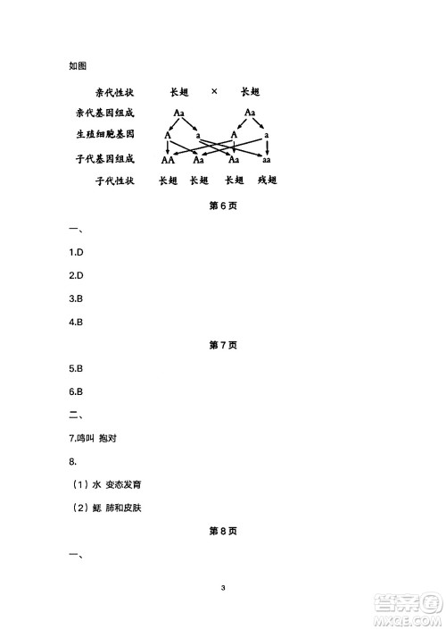 安徽教育出版社2024年暑假生活八年级生物人教版答案 安徽教育出版社2024年暑假生活八年级生物人教版答案
