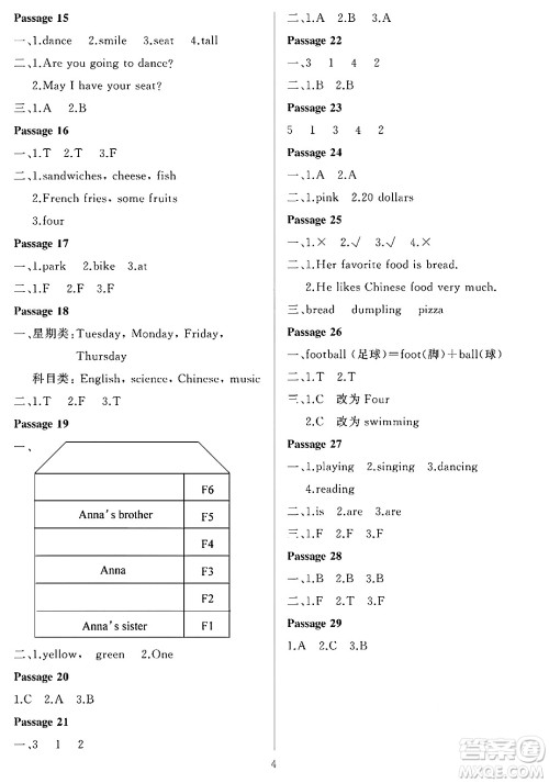 大连理工大学出版社2024年假期伙伴暑假作业四年级英语外研版一起点答案