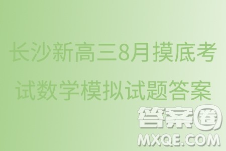 2025届湖南长沙新高三8月摸底考试数学模拟试题答案