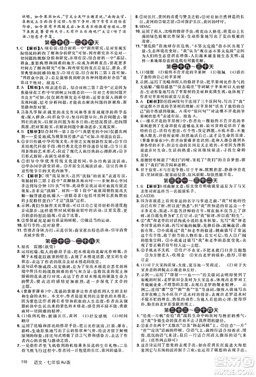 江西美术出版社2024年学海风暴丛书魔力暑假A计划七年级语文人教版答案 江西美术出版社2024年学海风暴丛书魔力暑假A计划七年级语文人教版答案