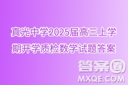 广州市真光中学2025届高三上学期开学质检数学试题答案 广州市真光中学2025届高三上学期开学质检数学试题答案