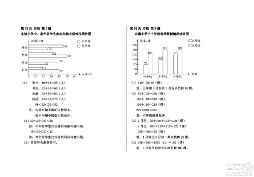 安徽少年儿童出版社2024年暑假作业四年级数学人教版答案