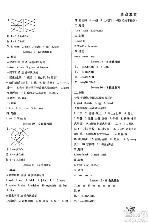 河北美术出版社2024年好学生暑假生活三年级英语冀教版答案