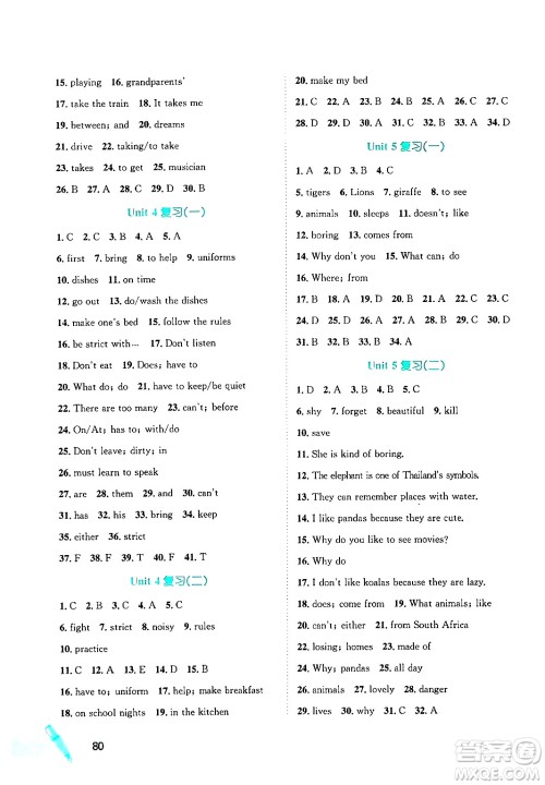 河北少年儿童出版社2024年桂壮红皮书暑假天地七年级英语通用版答案 河北少年儿童出版社2024年桂壮红皮书暑假天地七年级英语通用版答案
