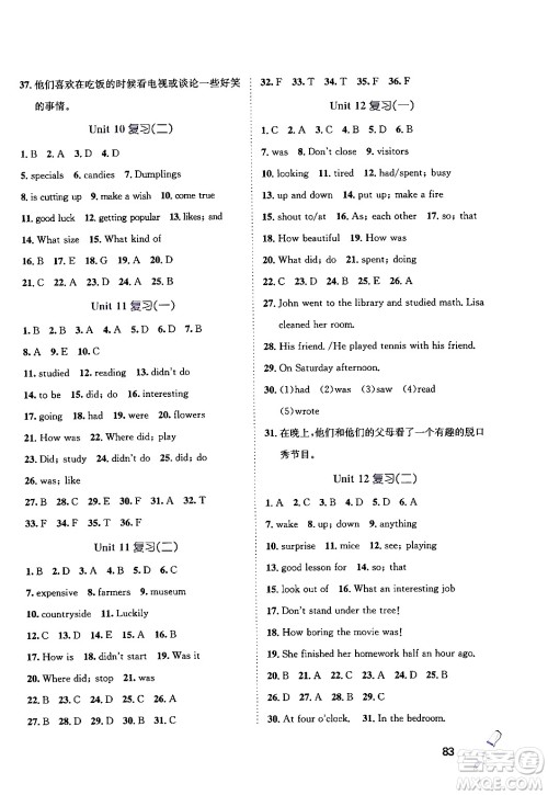 河北少年儿童出版社2024年桂壮红皮书暑假天地七年级英语通用版答案 河北少年儿童出版社2024年桂壮红皮书暑假天地七年级英语通用版答案