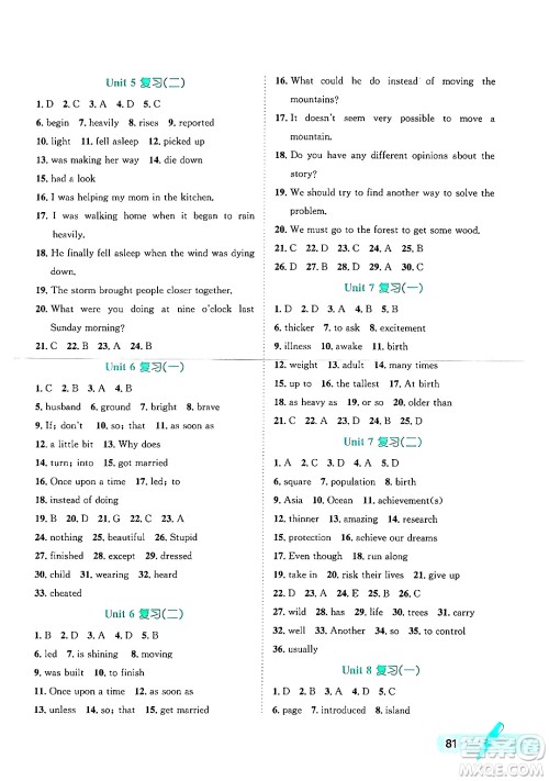 河北少年儿童出版社2024年桂壮红皮书暑假天地八年级英语通用版答案 河北少年儿童出版社2024年桂壮红皮书暑假天地八年级英语通用版答案