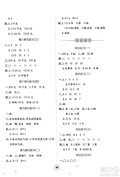河北少年儿童出版社2024年桂壮红皮书暑假天地二年级数学通用版答案 河北少年儿童出版社2024年桂壮红皮书暑假天地二年级数学通用版答案