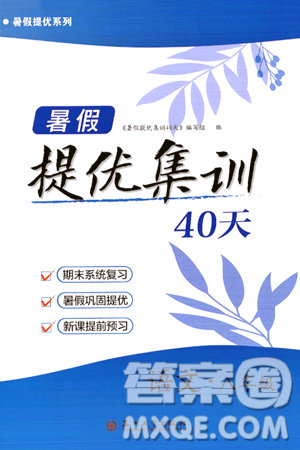 苏州大学出版社2024年暑假提优系列暑假提优集训40天八年级语文通用版答案 苏州大学出版社2024年暑假提优系列暑假提优集训40天八年级语文通用版答案