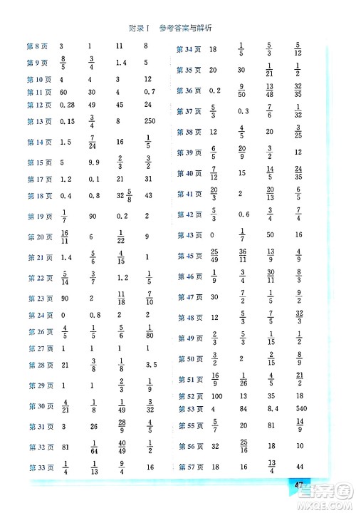 龙门书局2024年秋黄冈小状元作业本六年级数学上册人教版广东专版答案 龙门书局2024年秋黄冈小状元作业本六年级数学上册人教版广东专版答案