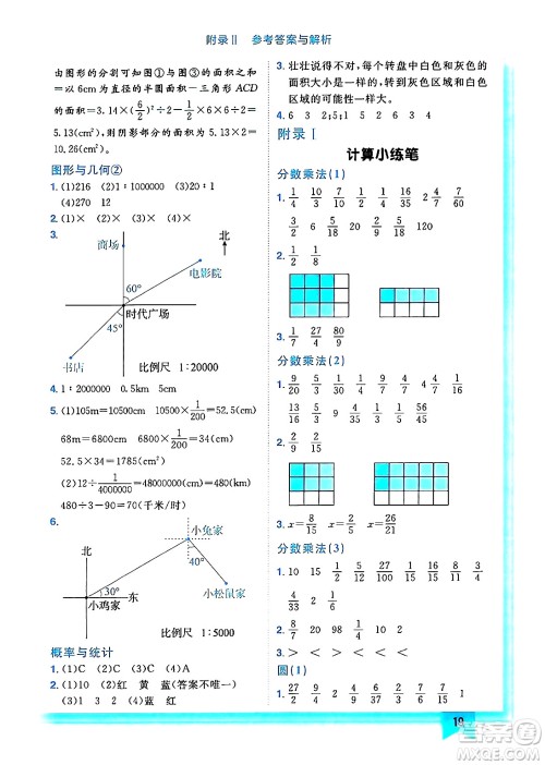 龙门书局2024年秋黄冈小状元作业本六年级数学上册西师版答案 龙门书局2024年秋黄冈小状元作业本六年级数学上册西师版答案