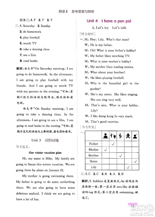 龙门书局2024年秋黄冈小状元作业本六年级英语上册人教PEP版广东专版答案