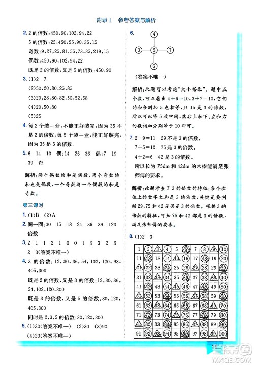 龙门书局2024年秋黄冈小状元作业本五年级数学上册北师大版答案