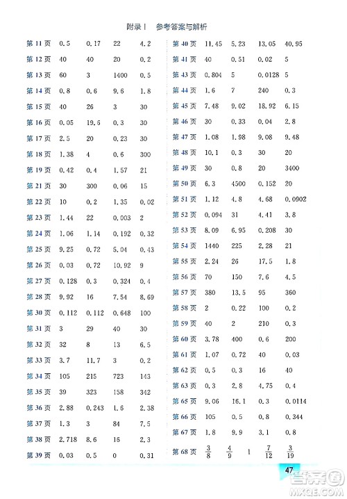 龙门书局2024年秋黄冈小状元作业本五年级数学上册北师大版广东专版答案 龙门书局2024年秋黄冈小状元作业本五年级数学上册北师大版广东专版答案