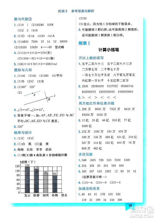 龙门书局2024年秋黄冈小状元作业本四年级数学上册西师版答案 龙门书局2024年秋黄冈小状元作业本四年级数学上册西师版答案