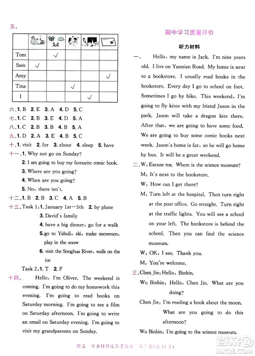 龙门书局2024年秋黄冈小状元达标卷六年级英语上册人教PEP版广东专版答案