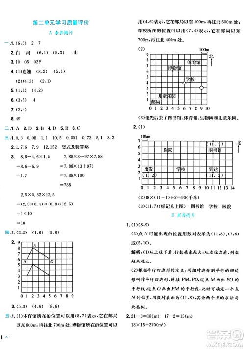 龙门书局2024年秋黄冈小状元达标卷五年级数学上册人教版答案