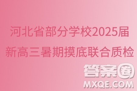 河北省部分学校2025届新高三暑期摸底联合质检数学试题答案