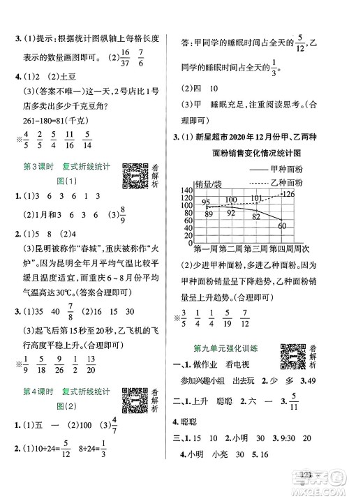 辽宁教育出版社2024年秋PASS小学学霸作业本五年级数学上册青岛版五四制答案