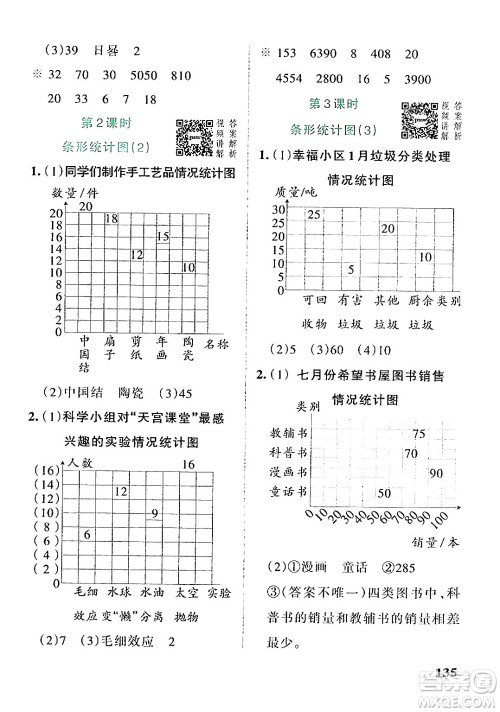 辽宁教育出版社2024年秋PASS小学学霸作业本四年级数学上册人教版答案