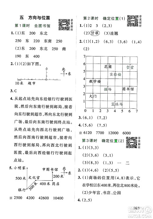 辽宁教育出版社2024年秋PASS小学学霸作业本四年级数学上册北师大版答案 辽宁教育出版社2024年秋PASS小学学霸作业本四年级数学上册北师大版答案