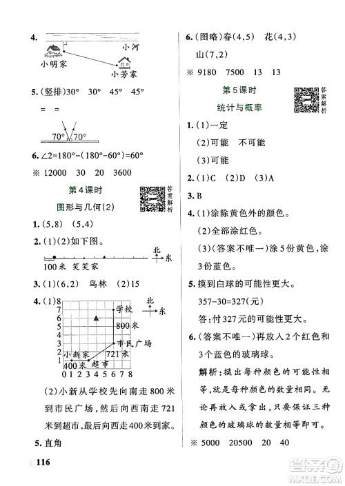 辽宁教育出版社2024年秋PASS小学学霸作业本四年级数学上册北师大版答案 辽宁教育出版社2024年秋PASS小学学霸作业本四年级数学上册北师大版答案