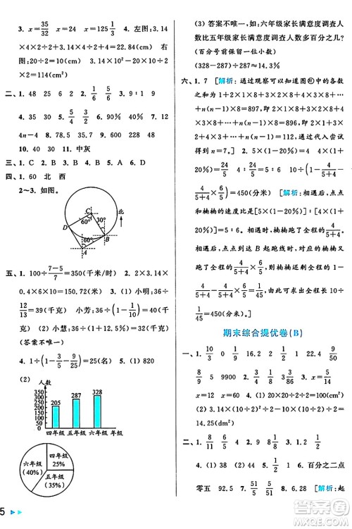 北京教育出版社2024年秋亮点给力大试卷六年级数学上册人教版答案