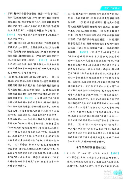 延边教育出版社2024年秋亮点给力提优课时作业本八年级语文上册人教版答案