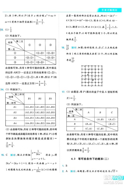 延边教育出版社2024年秋亮点给力提优课时作业本九年级数学上册苏科版答案