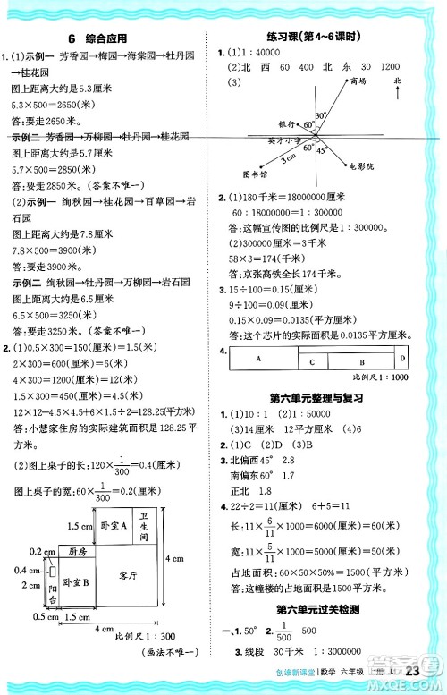 江西人民出版社2024年秋王朝霞创维新课堂六年级数学上册冀教版答案