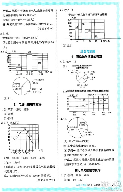 江西人民出版社2024年秋王朝霞创维新课堂六年级数学上册冀教版答案