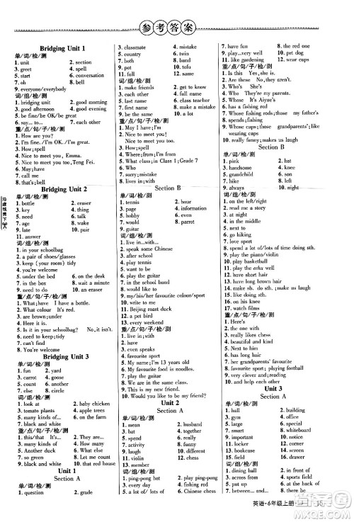 延边大学出版社2024年秋细解巧练六年级英语上册鲁科版答案