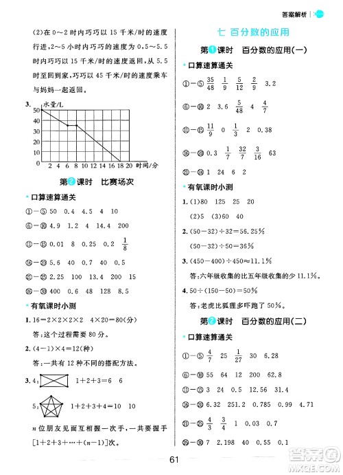 延边大学出版社2024年秋细解巧练六年级数学上册北师大版答案