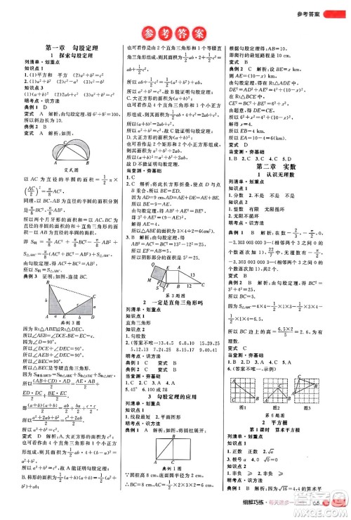 延边大学出版社2024年秋细解巧练八年级数学上册北师大版答案