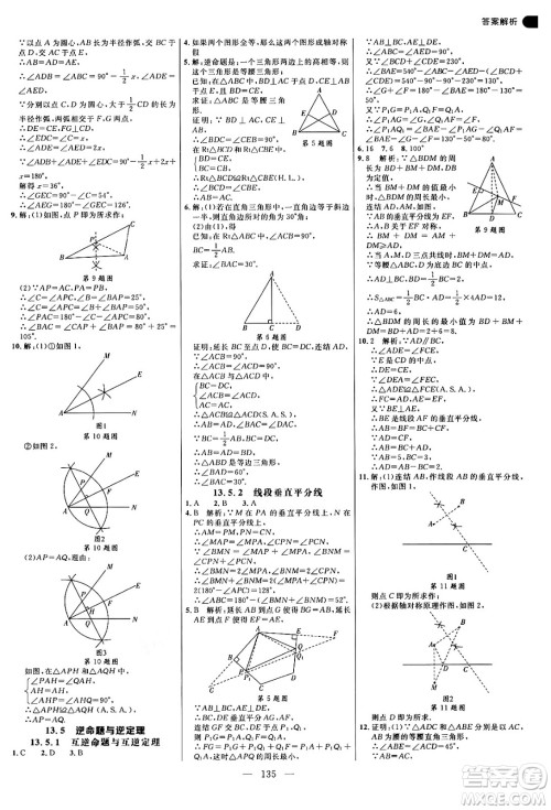 延边大学出版社2024年秋细解巧练八年级数学上册华师版答案