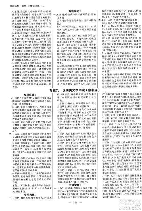 延边大学出版社2024年秋细解巧练八年级语文上册人教版河南专版答案 延边大学出版社2024年秋细解巧练八年级语文上册人教版河南专版答案