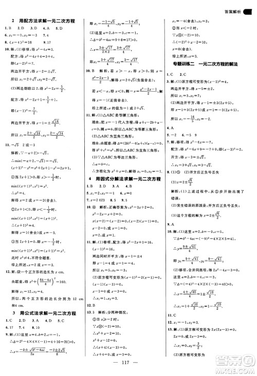 延边大学出版社2024年秋细解巧练九年级数学上册北师大版答案