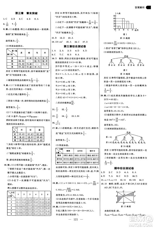 延边大学出版社2024年秋细解巧练九年级数学上册北师大版答案