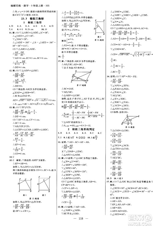 延边大学出版社2024年秋细解巧练九年级数学上册华师版答案