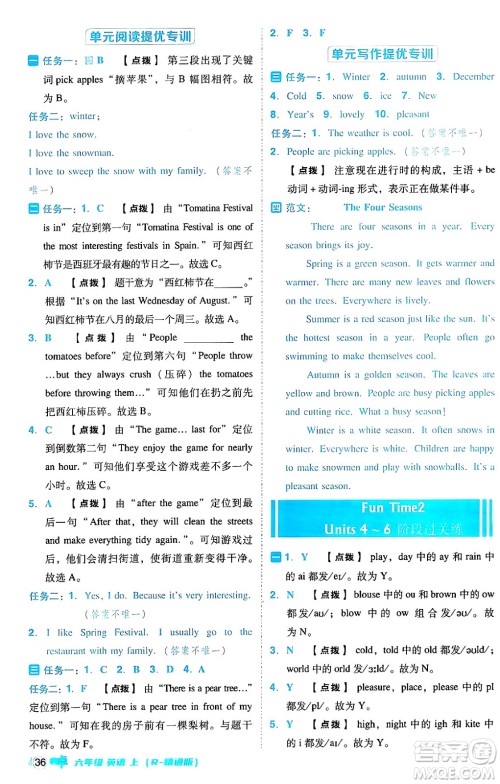 吉林教育出版社2024年秋综合应用创新题典中点六年级英语上册人教版答案 吉林教育出版社2024年秋综合应用创新题典中点六年级英语上册人教版答案